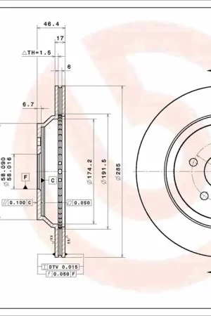Remschijven Brembo 09.D767.11 Direct Verzonden