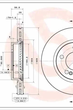 Remschijven Brembo 09.D863.11 Rechtstreeks Van De Fabrikant