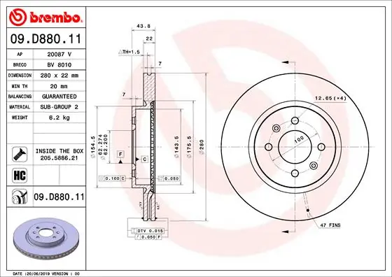 Superprijs Remschijven Brembo 09.D880.11