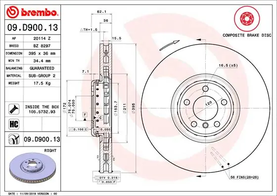 Bestseller Remschijven Brembo 09.D900.13