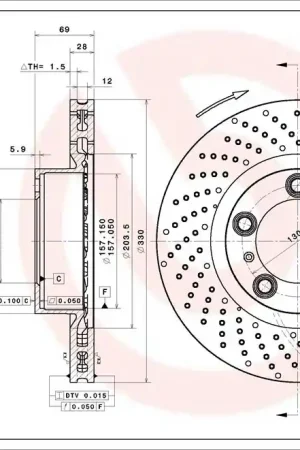 Garantie Inbegrepen Remschijven Brembo 09.D931.11