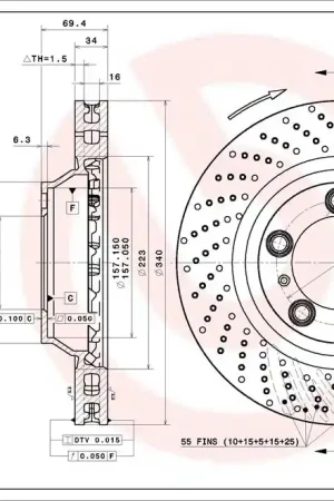 Gecertificeerd Remschijven Brembo 09.D933.11