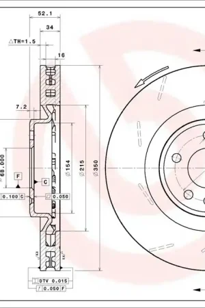 Remschijven Brembo 09.D936.11 Goedkoop