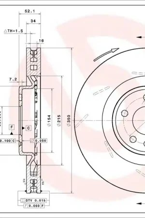 Remschijven Brembo 09.D937.11 Dagaanbieding