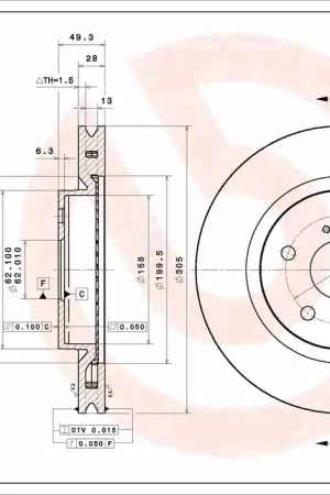 Handgemaakt Remschijven Brembo 09.D979.11