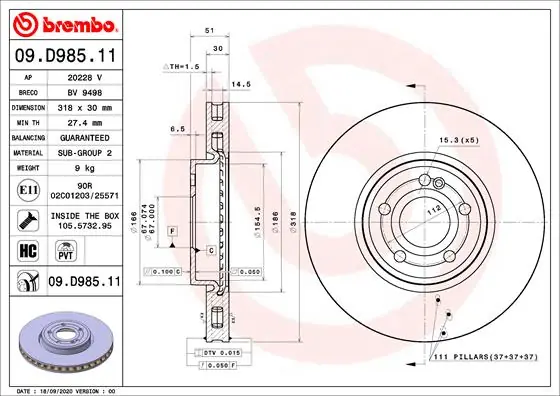 Nu Kopen Remschijven Brembo 09.D985.11