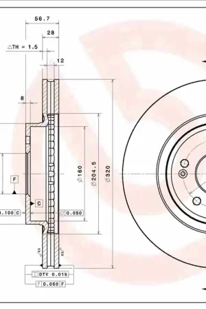Remschijven Brembo 09.D993.11 Populair