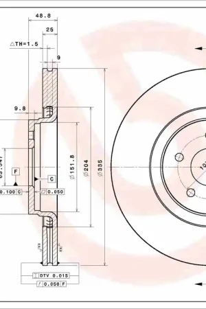 Remschijven Brembo 09.E097.11 Authentiek