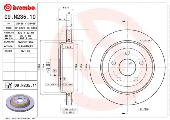 Wereldwijde Verzending Remschijven Brembo 09.N235.11