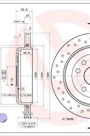 Remschijven Brembo 09.N235.2X Gratis Verzending