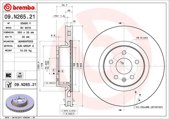 Remschijven Brembo 09.N265.21 Voordeelprijs