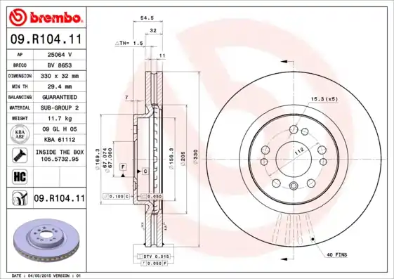 Alleen Vandaag Remschijven Brembo 09.R104.11