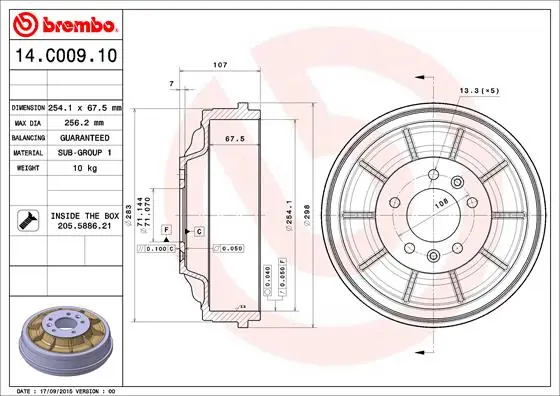 Koopje Remtrommel Brembo 14.C009.10
