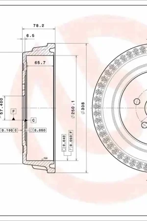Remtrommel Brembo 14.E146.10 Handgemaakt