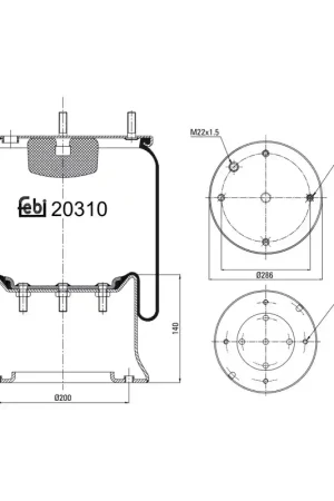 Veerbalg Febi Bilstein 20310 Fabrieksprijs