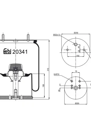 Bulkbestelling Veerbalg Febi Bilstein 20341