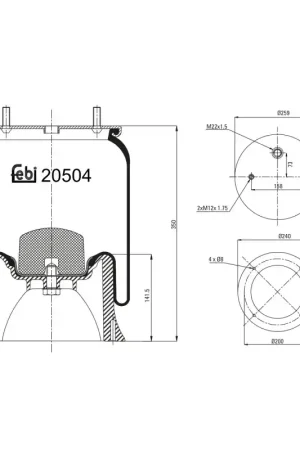 Veerbalg Febi Bilstein 20504 Rechtstreeks Van De Fabrikant