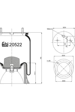 Goedkoop Veerbalg Febi Bilstein 20522