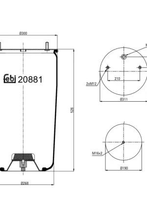 Lage Kosten Veerbalg Febi Bilstein 20881