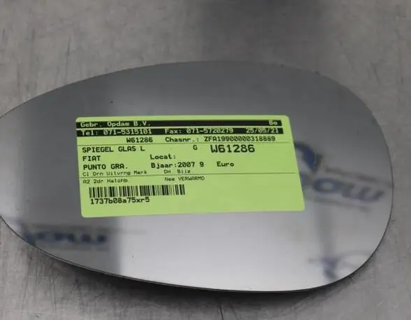 Modern Buitenspiegelglas FIAT GRANDE PUNTO (199_), FIAT PUNTO EVO (199_), FIAT PUNTO (199_), ABARTH GRANDE PUNTO
