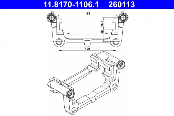 Veilige Betaling Remklauwhouderset ATE 11.8170-1106.1