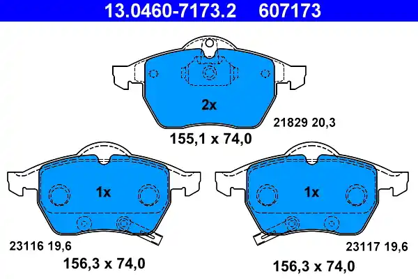 Nieuw Model Remblokset ATE 13.0460-7173.2