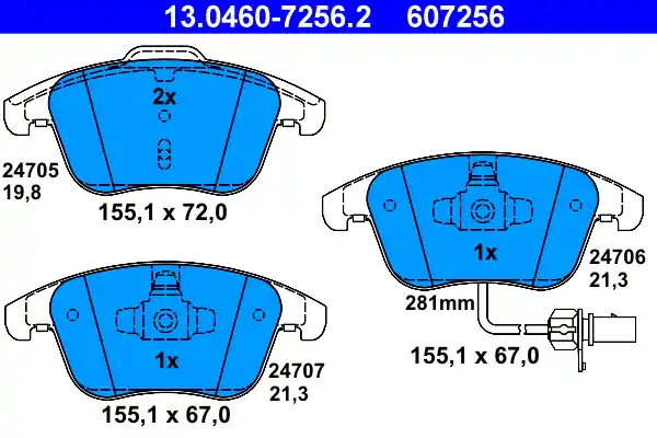 Remblokset ATE 13.0460-7256.2 Betaalbaar