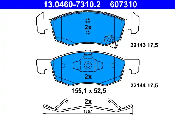 Remblokset ATE 13.0460-7310.2 Hoge Kwaliteit