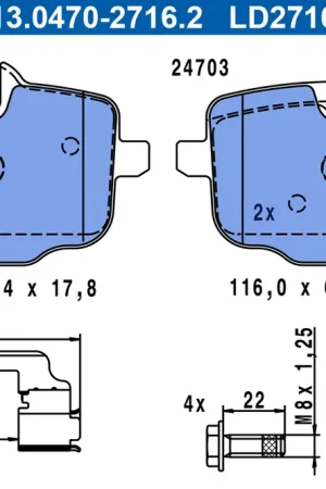 Remblokset ATE 13.0470-2716.2 Gratis Retour