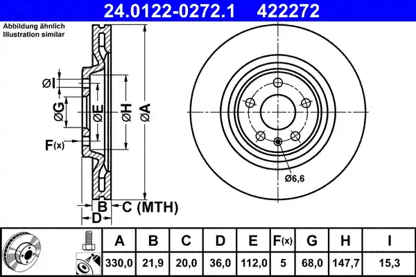 Remschijven ATE 24.0122-0272.1 Dagaanbieding
