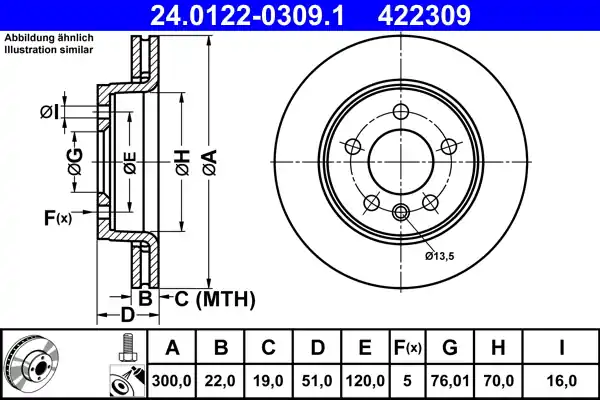 Remschijven ATE 24.0122-0309.1 Must-Have