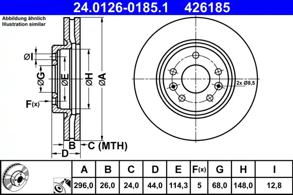 Remschijven ATE 24.0126-0185.1 Bulkbestelling