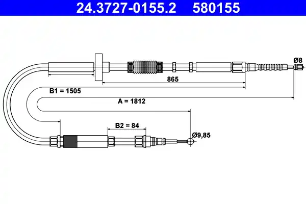 Voordeelprijs Handremkabel ATE 24.3727-0155.2