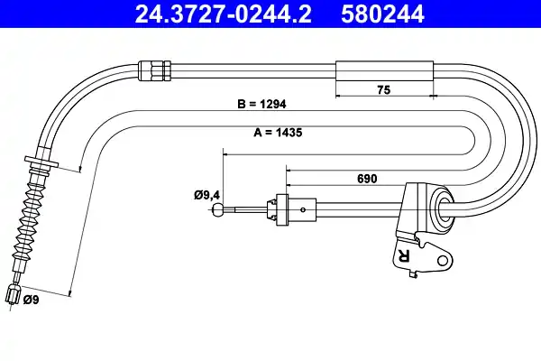 Handremkabel ATE 24.3727-0244.2 Betaalbaar