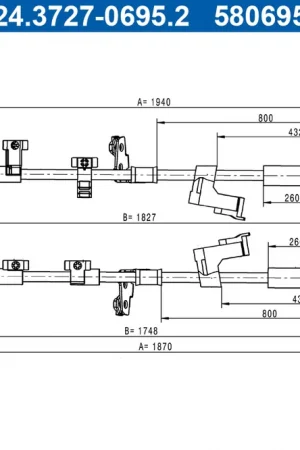 Nieuwe Collectie Handremkabel ATE 24.3727-0695.2