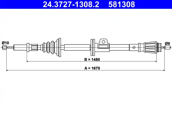 Handremkabel ATE 24.3727-1308.2 Lage Kosten