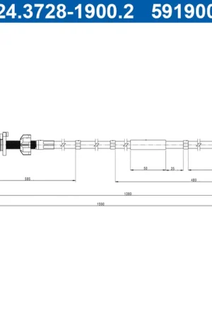 Koppelingskabel ATE 24.3728-1900.2 Dagaanbieding
