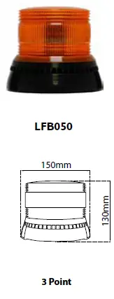 Gereduceerde Prijs LFB050 - LFB LED Beacon 10-30V 3 Point Fixing ECE R65